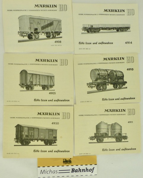 6 x Anleitung Märklin 4905 4908 4910 4911 4914 4950 H0 å