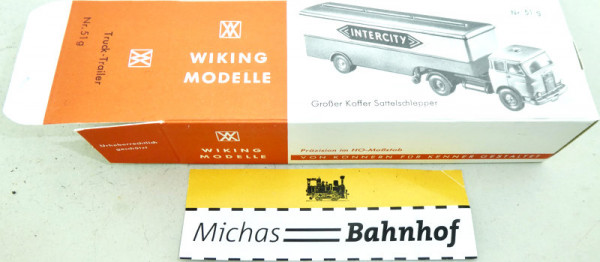 Wiking 51g Großer Koffer Sattelschlepper Intercity Karton leer H0 1:87 LA5 å