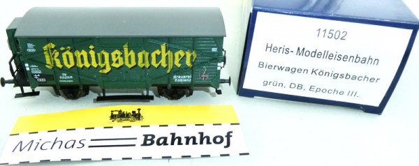 Heris 11502 Bierwagen Königsbacher grün DB EpIII OVP 1:87 H0 GA1 å
