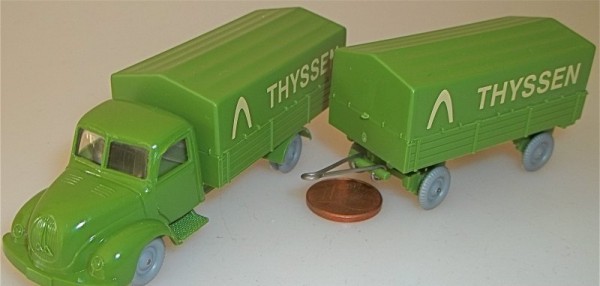 Pritschen Magirus Rundhauber Hängerzug Logo THYSSEN IMU H0 1:87 #82 å