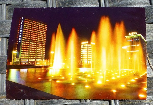 Ernst Reuter Platz Nacht Berlin Ansichtskarte 50er 60er Jahre KRÜGER 921/47 65å *