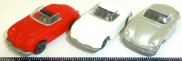 3 x Porsche 356 Cabrio 1x rot 1x silber 1x beige IMU Euromodell 1:87 H0 å GC1