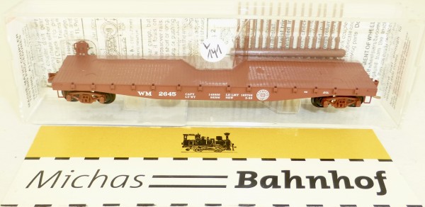 MICRO TRAINS 45160 Western Maryland 2645 Flatcar Fishbelly Side N 1:160 #141L å