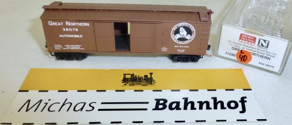 MICRO TRAINS 41030 Great Northern 38076 40&#039; Outside Bradced Boxcar 1 1/2 1:160 OVP #40L å