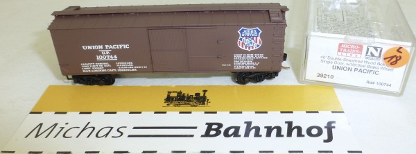 MICRO TRAINS 39210 Union Pacific 100744 40&#039; Wood Sheathed Boxcar N 1:160 OVP #18L å