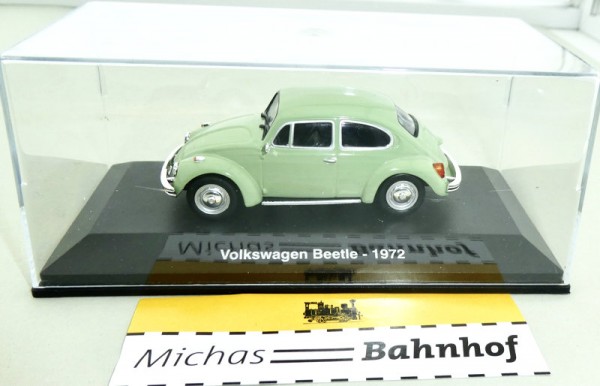 VW Beetle 1972 grün PKW 1:43 in Box Hachette Atlas ABADD103 OVP Neu KA2 y