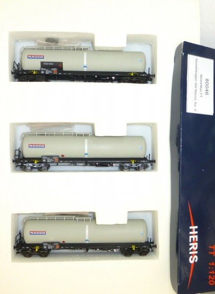 NACCO Kesselwagen Set 3teilig 4achsig Ep5 HERIS 80046 TT 1:120 OVP #KA3å*