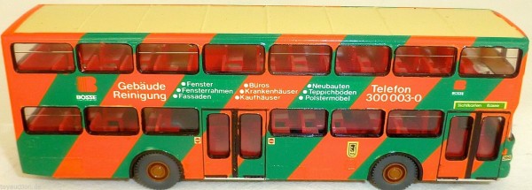 BOSSE Gebäude Reinigung Werbebus MAN SD 200 gesupert aus WIKING Bus 1:87 BBC1 å*