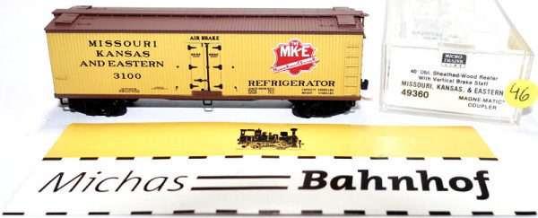 Micro Trains Line 49360 40&#039; Sheathed Reefer Missouri Kansas Eastern 3100 N 1:160 m46 å