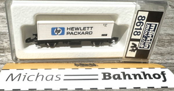 Märklin HEWLETT PACKARD Containerwagen mini club Werbemodell Spur Z 1:220 #17 LG4 å