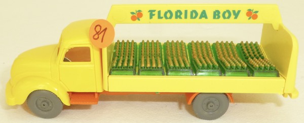 Florida Boy orange Rundhauber Magirus LKW IMU Getränke Replika Serie 1:87 #81 å