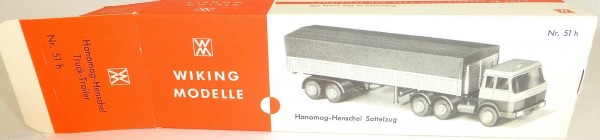 51h HANOMAG Henschel Pritschenauflieger Plane Wiking Karton leer å *