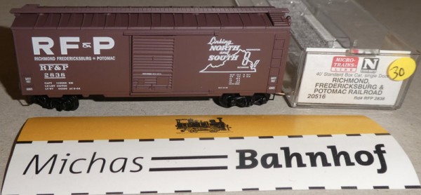 Richmond Fredericksburg 2838 40´ St Boxcar Micro Trains Line 20516 N 1:160 Ä30 å