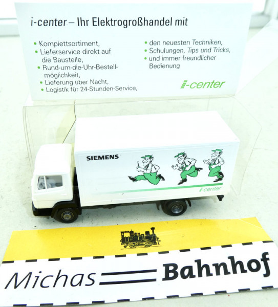 Wiking Siemens i-center- Ihr Elektrogroßhandel LKW Werbemodell H0 1:87 HS3 å