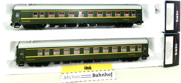 Heris 17066-3 Chinesische Eisenbahn 2er Inlandswagen ohne Emblem H0 1:87 KH1 µ
