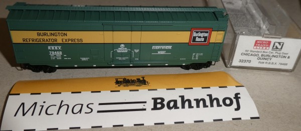 Chicago Burlington Q 79468 50&#039; St Box Car Micro Trains Line 32370 1:160 OVP ø65å