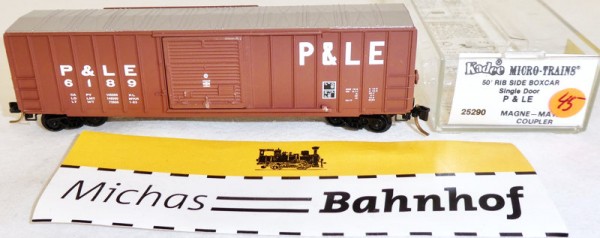 P&amp;LE 6189 50&#039; Box Rib Side Car Single Door Micro Trains Line 25290 N 1:160 J45 å