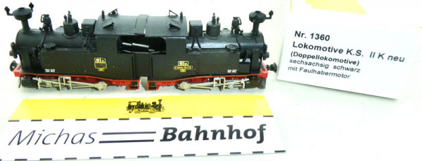 Technomodell 1360 Lokomotive K.S. Il K Doppellokomotive Faulhaber H0e OVP HR2 å
