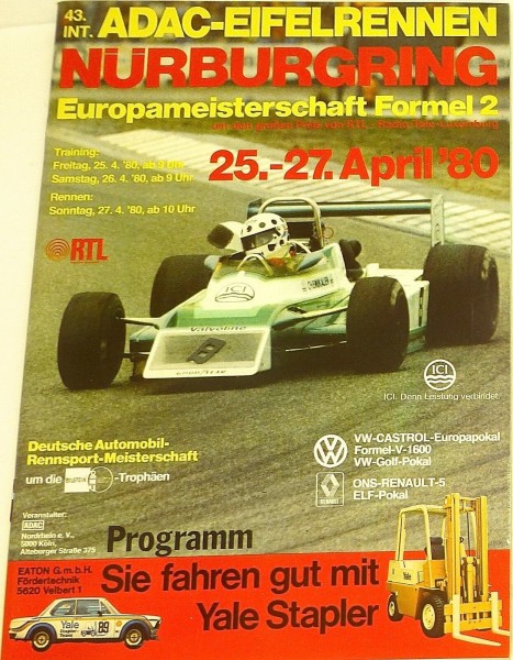 25.-27. April 80 43. Int ADAC EifelRennen Nürburgring PROGRAMMHEFT I08 å*