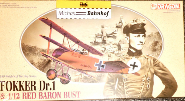 Fokker Dr.1 RED BARON BUST Dragon 5903 Knights of The Sky Bausatz 1:48 HS6 å