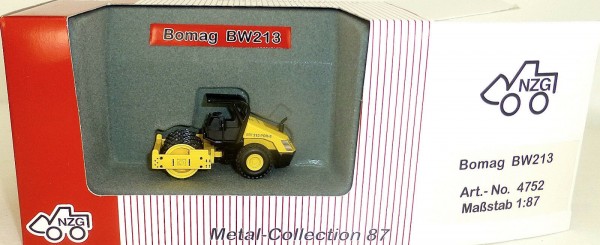 Bomag BW213 PDH-3 Straßenwalze gelb NZG 4752 Metall Collection 1:87 OVP GD1 µ