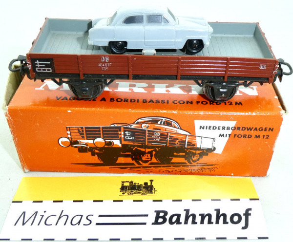 Märklin 4504 Niederbordwagen mit Ford M 12 PKW OVP KA2 å