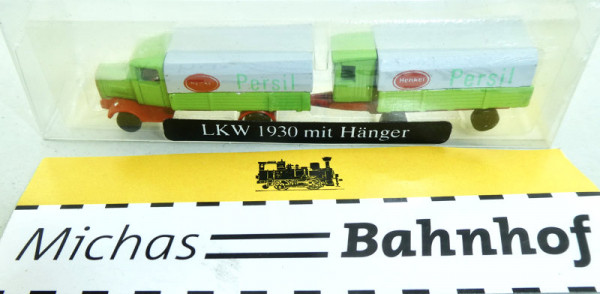 IMU Persil LKW 1930 mit Hänger Metall Kleinserie N 1:160 OVP LA6 å