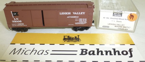 MICRO TRAINS 43050 Lehigh Valley 79006 40&#039; Sheathed Wood Boxcar 1 1/2 N 1:160 #59L å