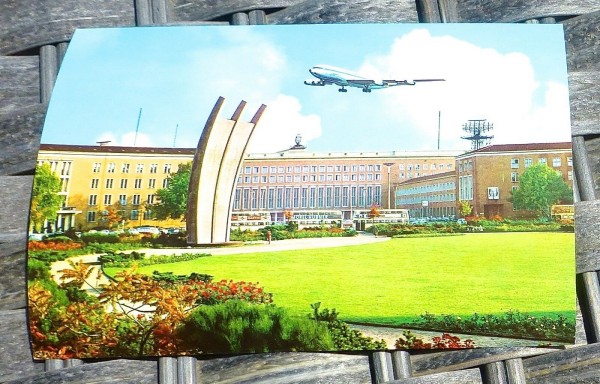 Flughafen Tempelhof Berlin Ansichtskarte 50er 60er Jahre KRÜGER 921/123 87 å *