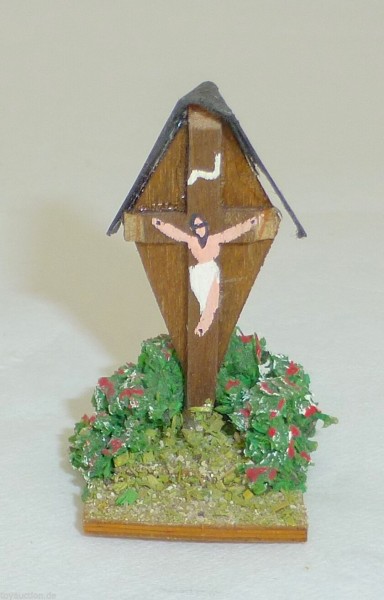 Preiser Wegkreuz Kreuz Kruzifix Marterl Holz 1950er 1960er Jahre 1:87 H0 å