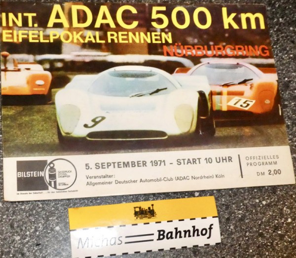 EIFELPOKALRENNEN 5.09.1971 Nürburgring PROGRAMMHEFT HA2 å