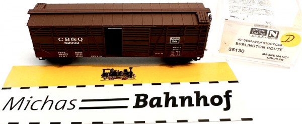 Micro Trains Line 35130 40' DESPATCH STOCKCAR BURLINGTON ROUTE N 1:160 ¥D å