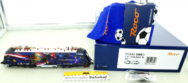Roco 7510062 E 1116 212-2 Ellok Sound FOOTBALL CROSSES BORDERS H0 1:87 HM1 µ