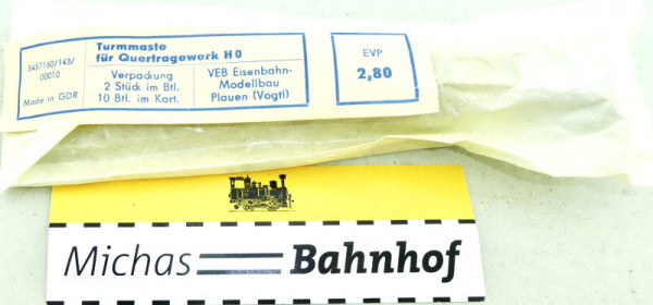 Oberleitung 2 Turmmaste für Quertragewerk SGB VEB Plauen H0 1:87 OVP GA4 å
