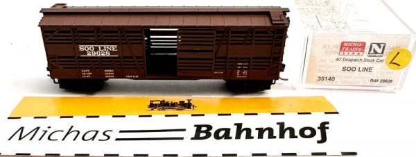 Micro Trains Line 35140 40&#039; Despatch Stock Car Soo LINE 29628 N 1:160 ¥L å