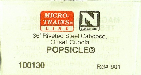 Micro Trains Line 100130 POPSICLE 901 36&#039; Riveted Steel Caboose 1:160 OVP #F å*