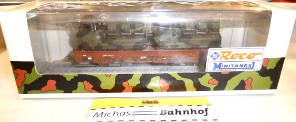 Roco 884 Kbs Rungenwagen beladen 2 Minenwerfer Scorpion Minitanks H0 1:87 HF5 å