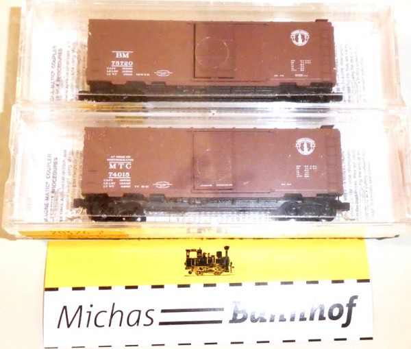 Micro Trains Line 20326-2 B&amp;M 2-Pk 40&#039; St Box Car N 1:160 T21 å