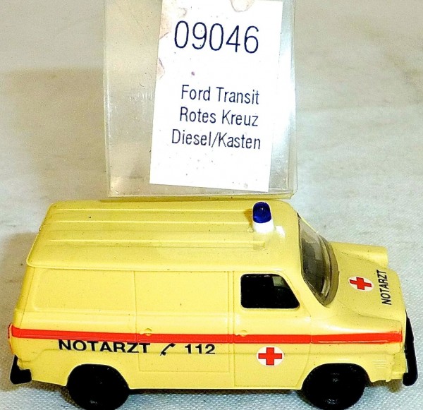 Rot Kreuz Notarzt Ford Transit Diesel IMU EUROMODELL 09046 H0 1:87 OVP #HO1 å