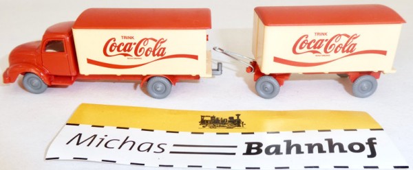 Coca Cola Magirus rot creme Hängerzug LKW IMU Replika Serie 1:87 H0 #26 å