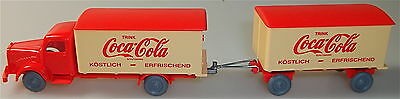 Coca Cola Mercedes 5000 Hängerzug rot beige IMU H0 1:87 #29# å