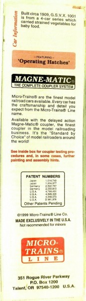 Micro Trains Line 49330 Gerber Products GSVX 40&#039; Wood Reefer 1:160 OVP 039G å *
