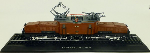 Krokodil Ce 6/8 II 14253 braun H0 1:87 Standmodell auf Sockel Atlas 7153101 LIH µ