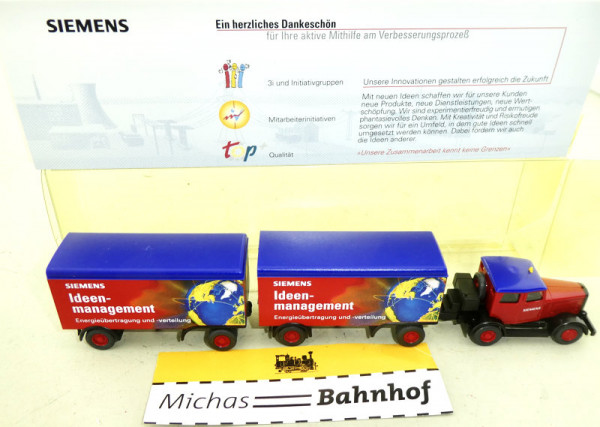 Wiking Siemens Ideen-management LKW Werbemodell H0 1:87 HS3 å