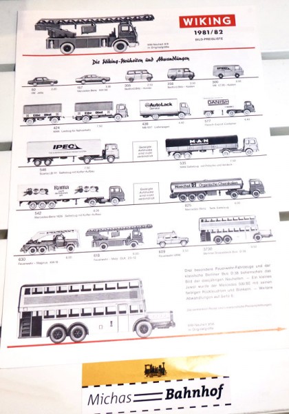 Wiking BILD-PREISLISTE 1981/82 Händlerstempel #13# LG5 å