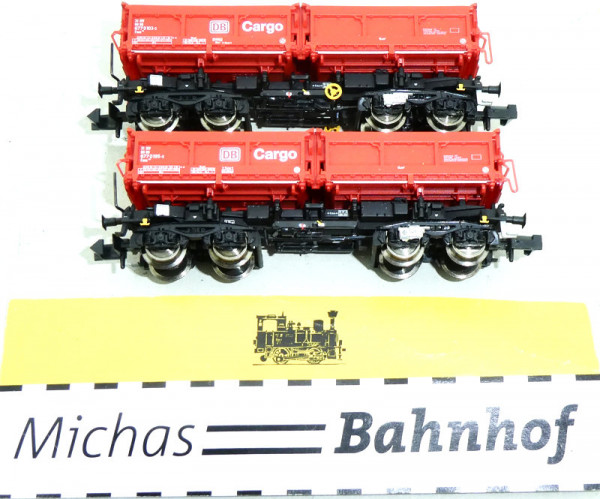 2x Fleischmann Muldenkippwagen Fans 128 DBAG DB-Cargo EpV N 1:160 Lj4 å