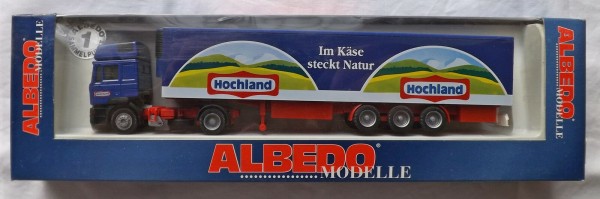 MAN F2000 LKW Hochland Käse Albedo 297002 Kühlkoffer Sattelzug H0 OVP 1:87#UI3 å