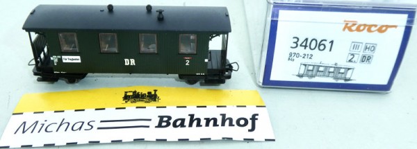 Roco 34061 DR Schmalspur Waldbahn Personenwagen Holzwände Ep4 H0e OVP neu HS3 µ