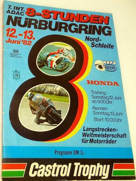 12./13. Juni 82 Nordschleife OHNE Gewinnlos Nürburgring PROGRAMMHEFT å *X12