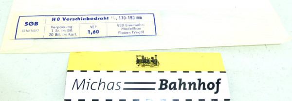 Oberleitung Verschiebedraht 170-190 mm SGB VEB Plauen H0 1:87 OVP GA4 å